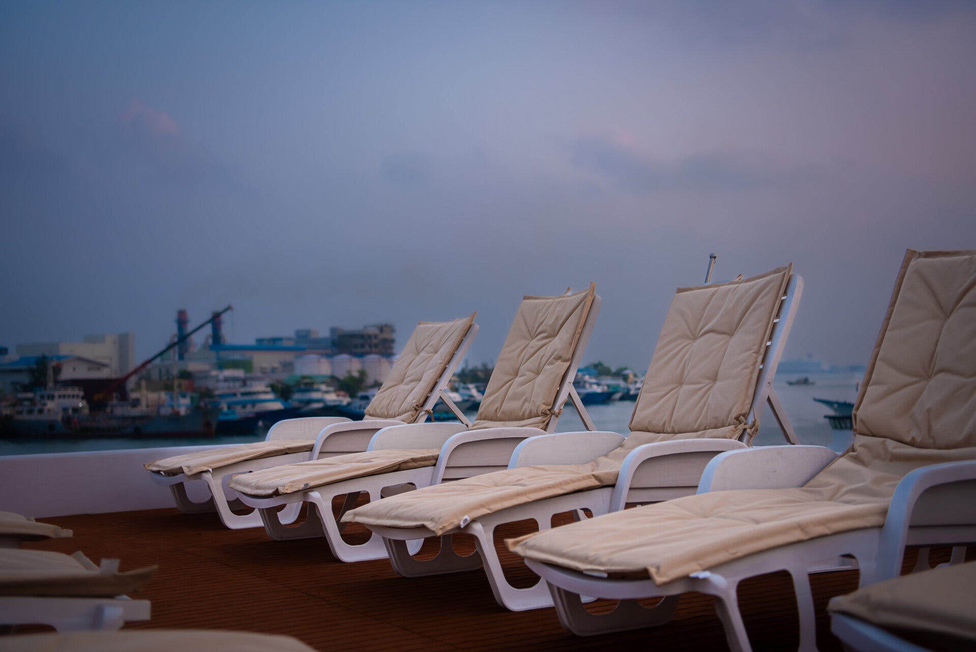 The sun deck, at dusk