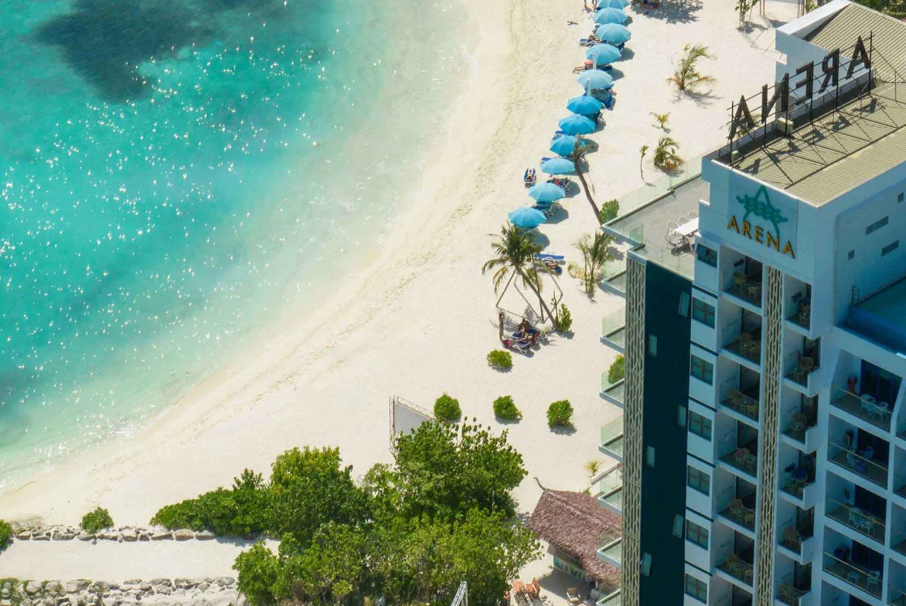 Arena Beach · Designated-beach end · the big house