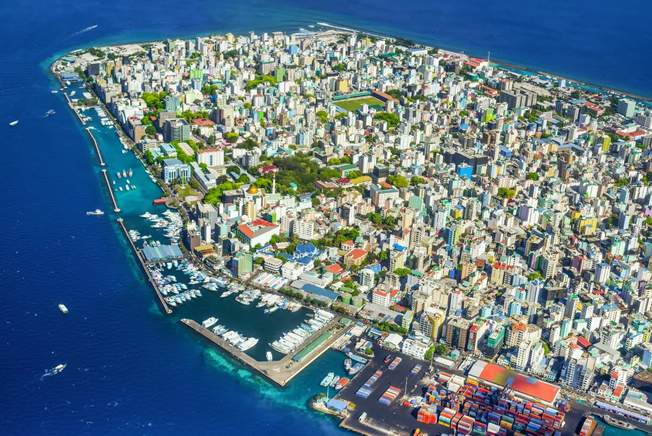 The island-city from above