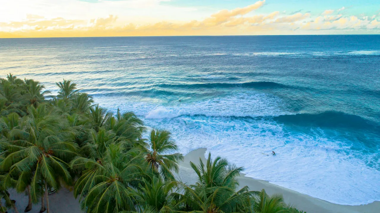 Sunset on the reef line