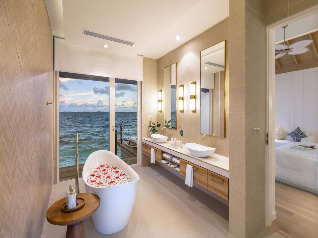 Sunset Water Villa with Pool · One bedroom · over-water sunset