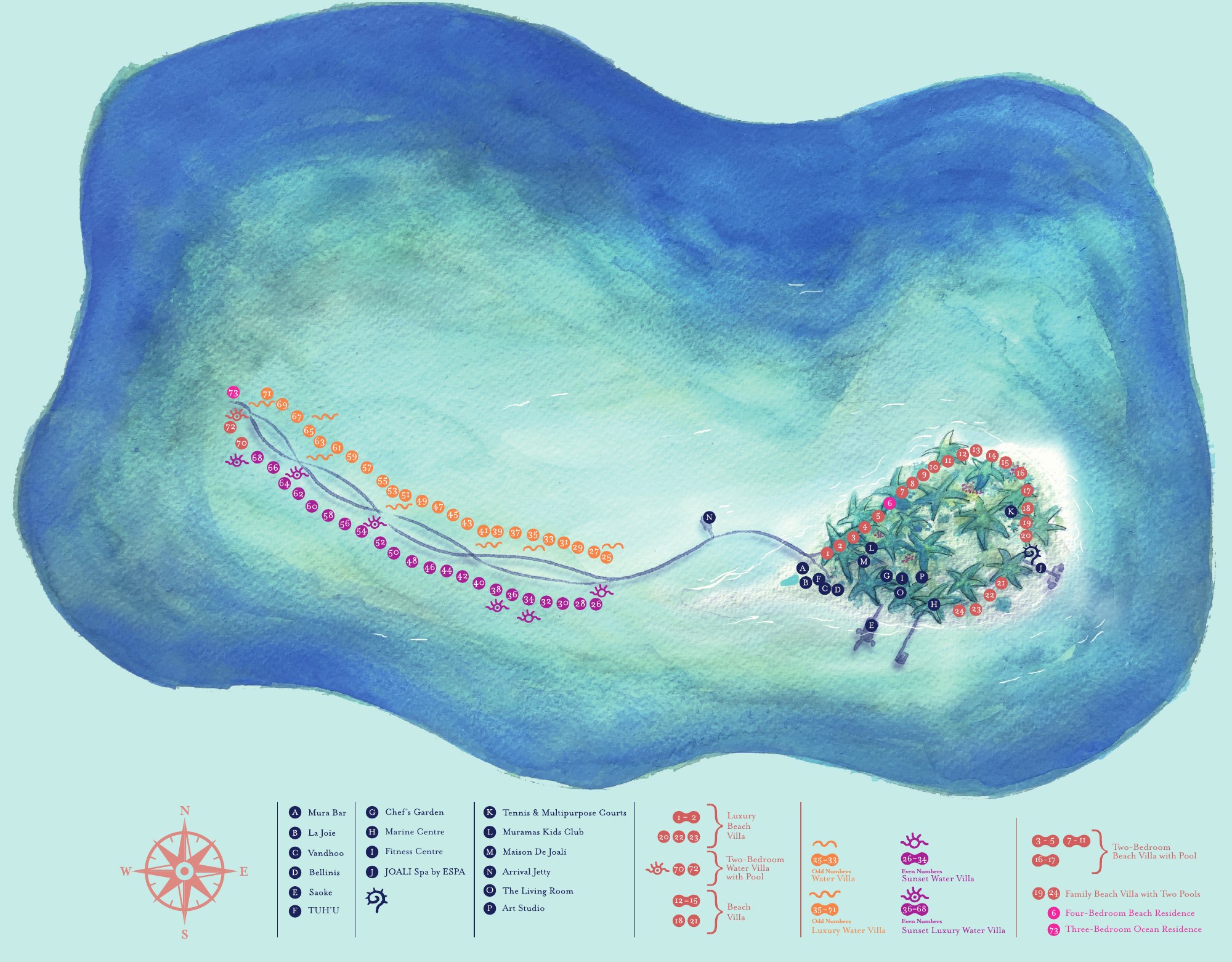 JOALI Maldives island map