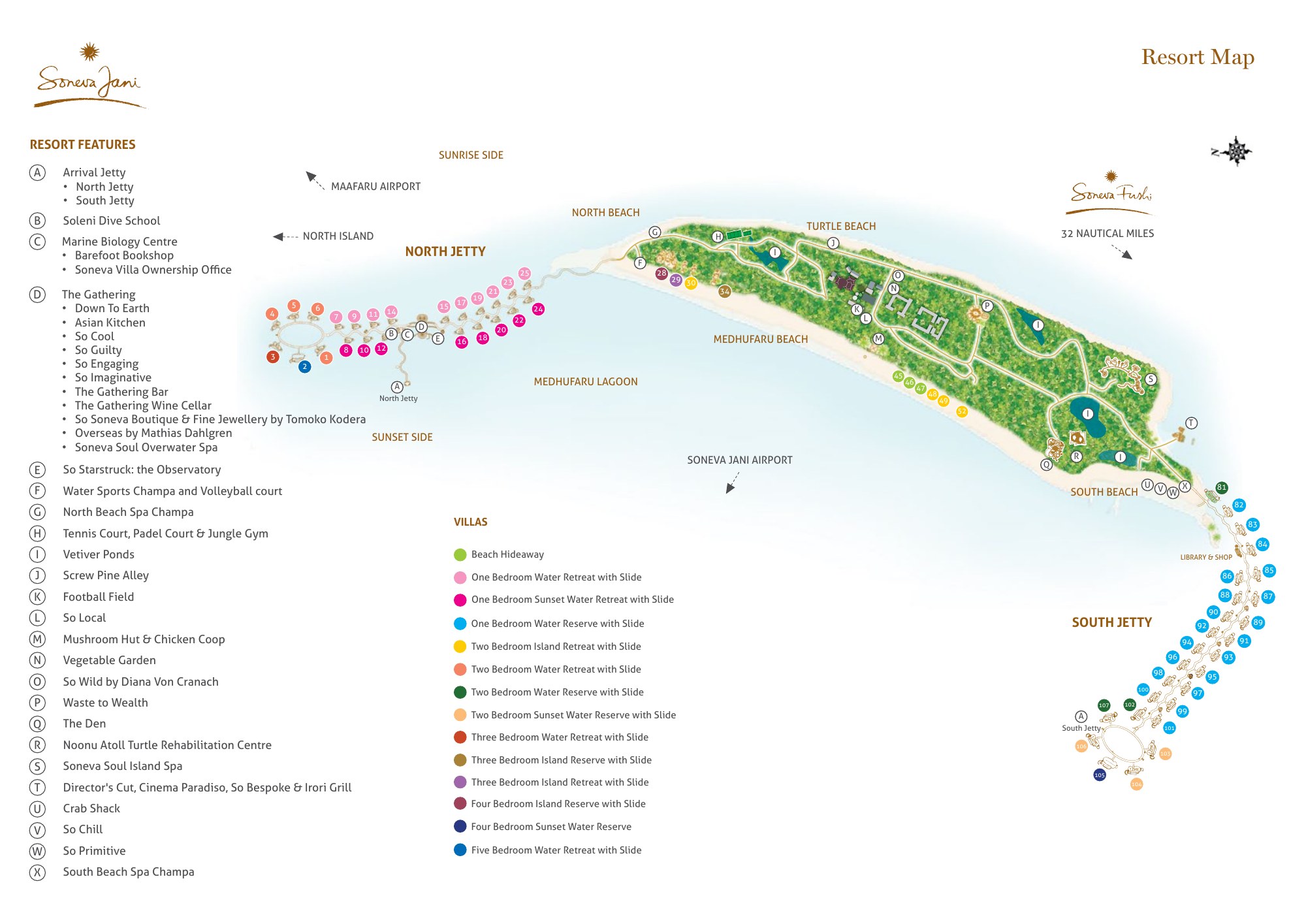 Soneva Jani island map