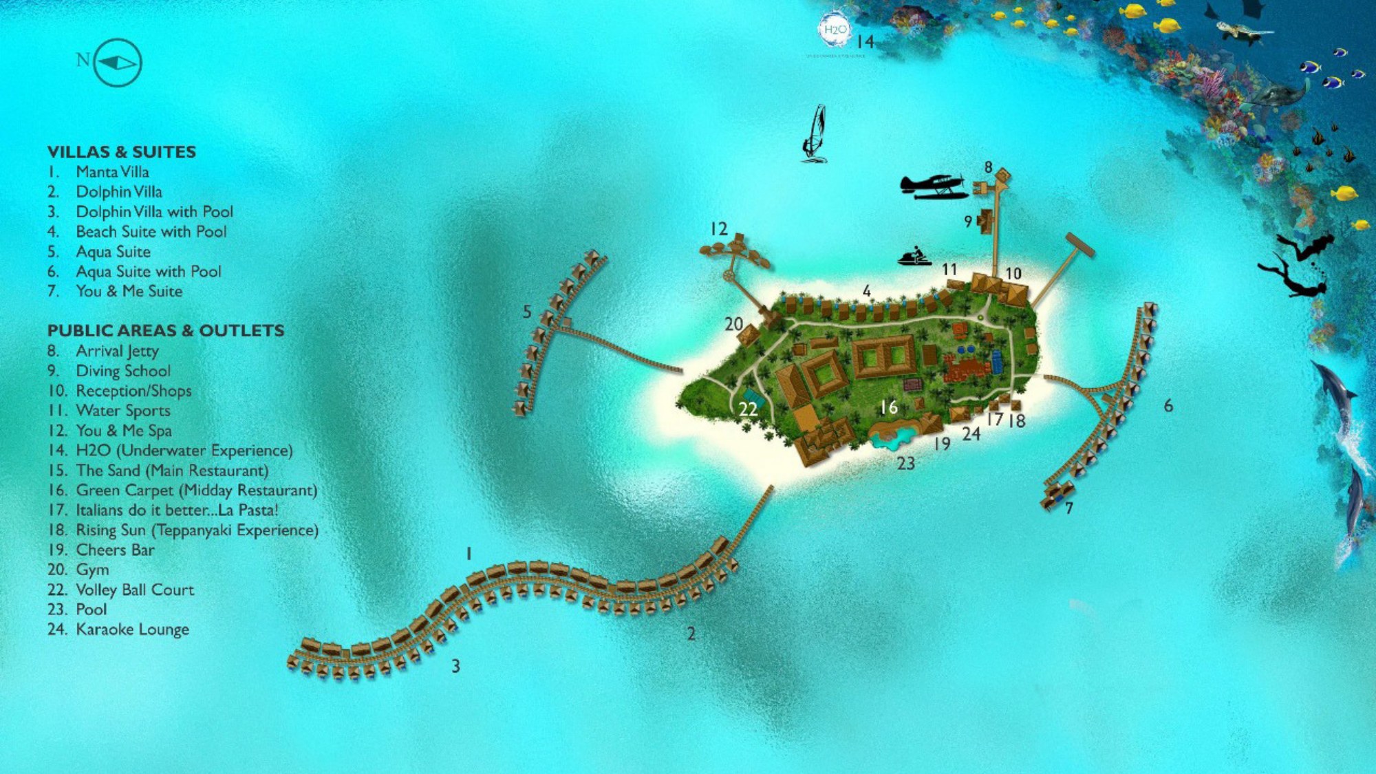 You & Me Maldives island map